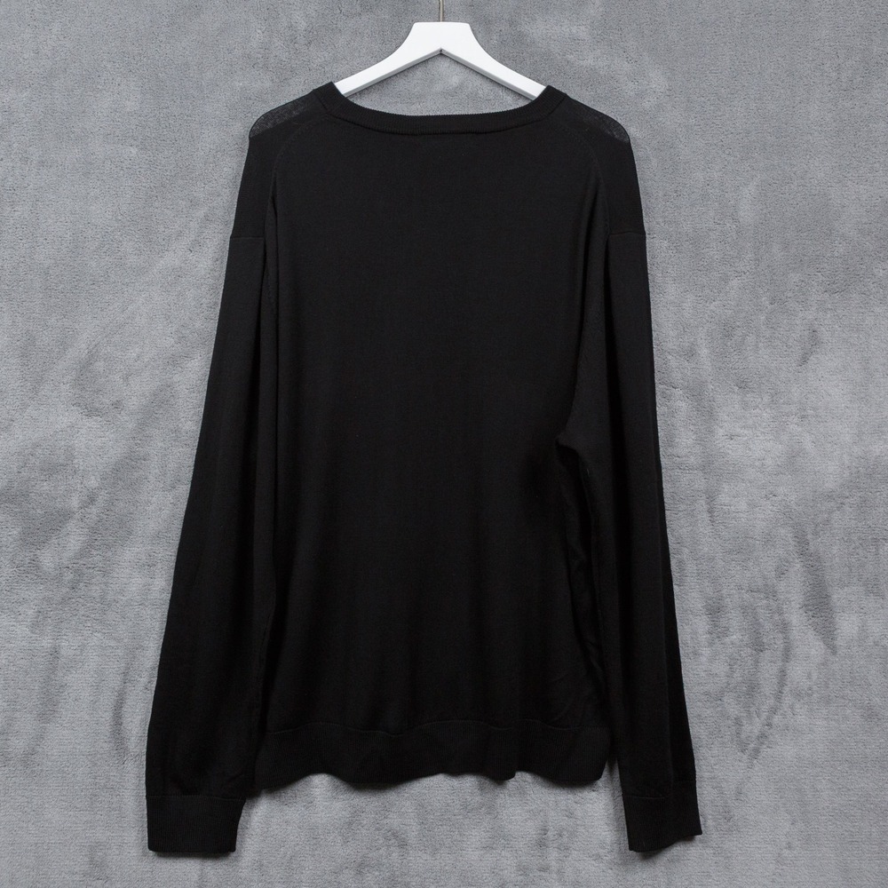 HART SCHAFFNER MARX Extra Fine Merino Wool Crewneck‎ Sweater Black Mens Sz 2XB